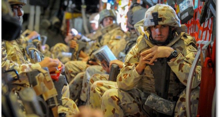 Soldier aboard RAAF C-130 Hercules, Tarin Kowt