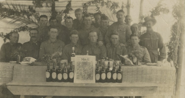 Australian Light Horse soldiers celebrating Christmas in Palestine during WWI, 1916
