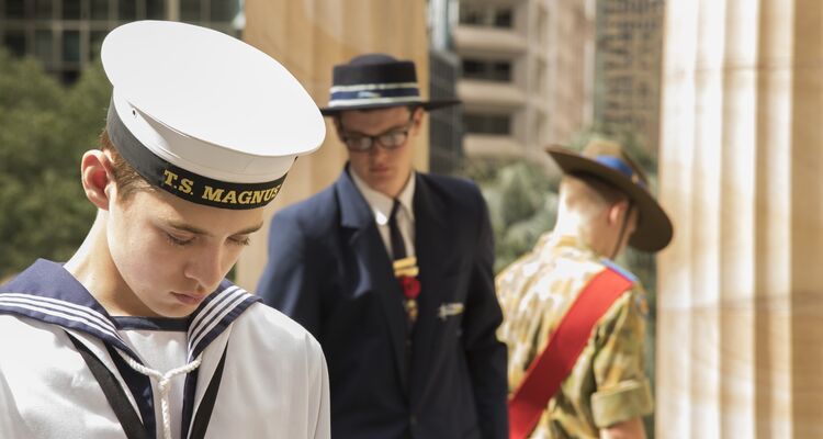 Students participating in the 2016 Anzac Commemoration School Service