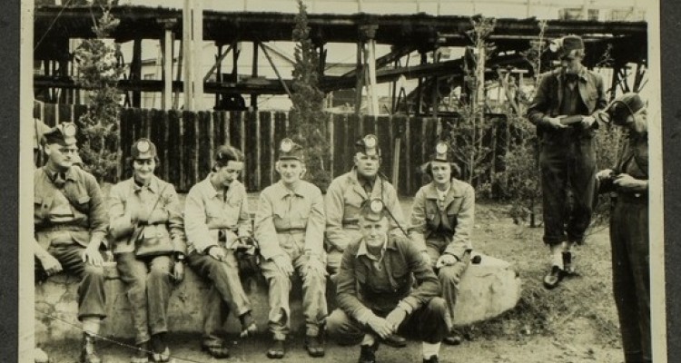 Aki No Yama coal mine inspection, Ube, southern Honshu, Japan, November 1949