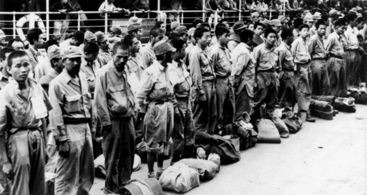 Japanese prisoners arriving at Brisbane from New Guinea, ca. 1945