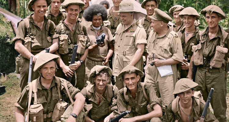 Australian soldiers returning to the front line one month before the Oivi-Gorari Battle, Owers Corner, 1942.