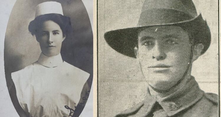 World War I portraits of Greta and Edgar Towner.