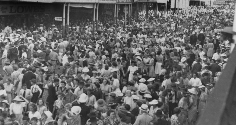 Procession aftermath in Brisbane During World War Two