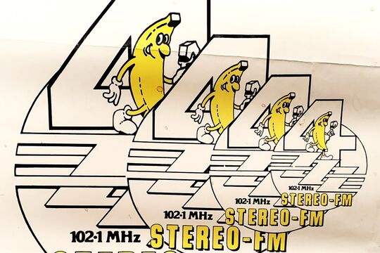 Subscribe 4ZZZ-FM poster with banana logo