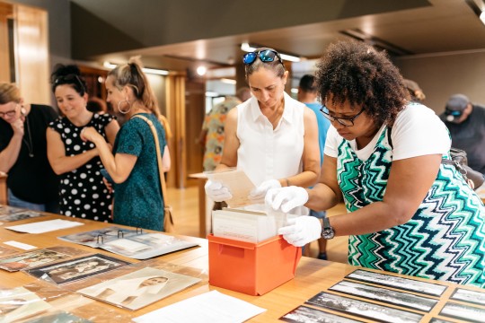 Australian South Sea Islanders and their families exploring the Plantation Voices White Gloves Experience