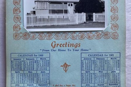 An image of 74 Queen Street Goodna added to the Corley calendar and sold to the home owner in 70s 