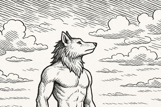 White Dingo Messenger, Kokoberrin people. Illustrated by Shaun Edwards, 2025. 