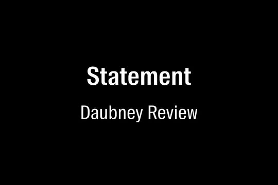 Text reading: Statement Daubney Review
