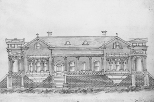 Drawing of a house by architect Andrea Stombuco