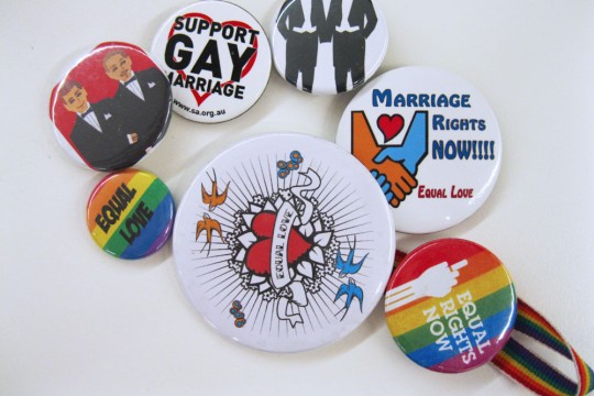 LGBT objects featured in the collection 29397 Equal Love Brisbane Memorabilia 2012 – 2014 [Accession number 29397]. 