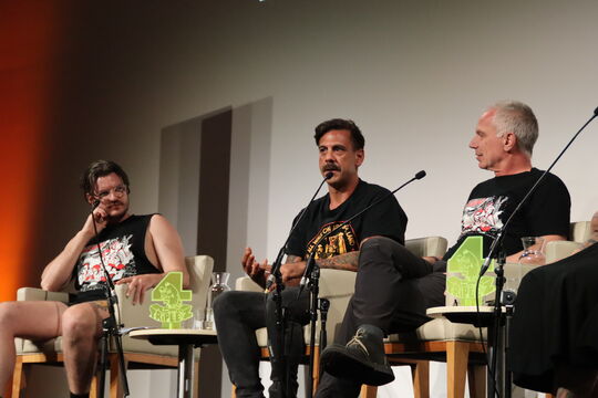 Panel members of Stranded Conversations 1,  Stephen Stockwell, Stefan Armbruster and Dan Rennie.