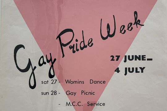 Gay Pride Week 1981 poster, John Oxley Library (HPTSET Gay and lesbian themes Set 1).