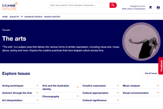 Informit Explore Arts
