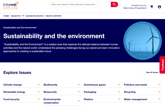 Informit Explore Sustainability