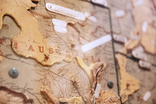 Detail from Frank Tunley's Braille Globe