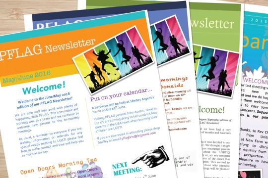 A collection of PFLAG newsletters