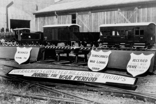 Railway model erected for the Victory Celebrations, Townsville, ca. 1945