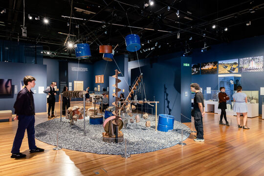 People within an exhibition.