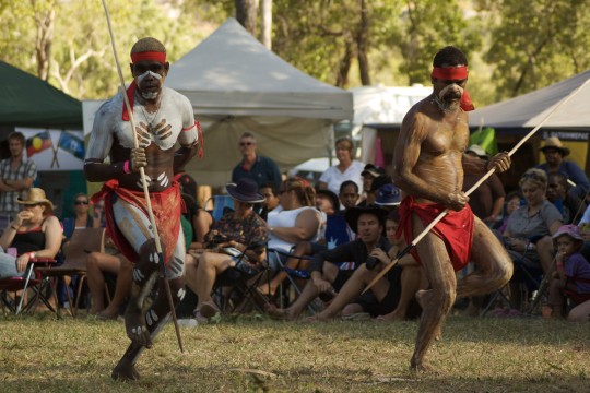 two aboriginal dancers at the Laura festival