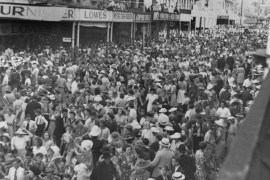 Procession aftermath in Brisbane During World War Two