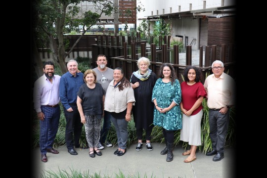 Interim Truth and Treaty Body members standing together outside.
