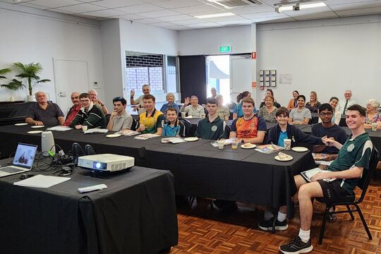 Young Mentors, mentees, and community members at Ayr library