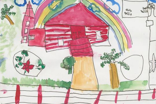 Landscape, an artwork by Tyreece Allum, aged 10 of Hopevale, North Queensland.