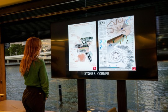 a person looks at a digital display