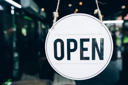 An Open sign hanging up