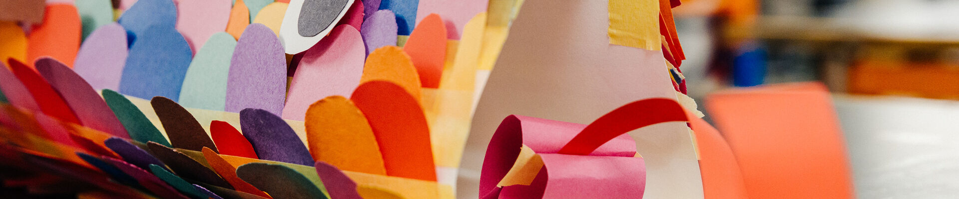 Colourful paper sculpture of a Koi Fish