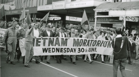 Second Vietnam moratorium protest march in Brisbane, Queensland, 1970