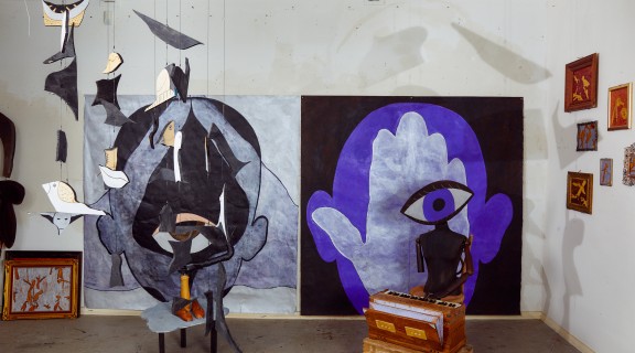 View of artist's studio