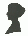 Side head silhouette of Victorian female