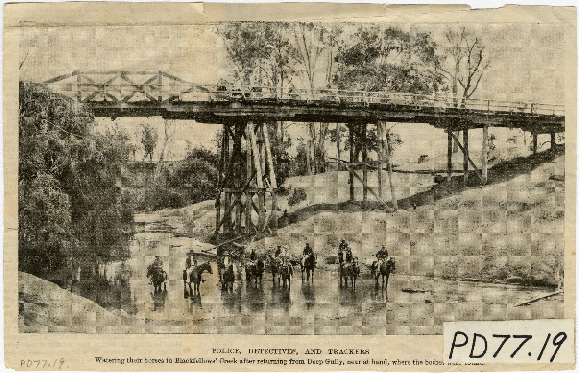 Police Detectives and trackers in Blackfellow Creek, 1899