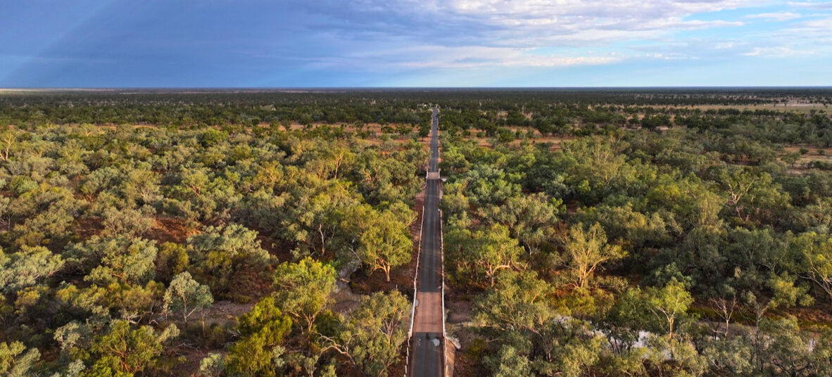 Drone view of a regional Queensland landscape