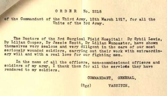 Order sent to Units of the Third Serbian Army, 12 March 1917.