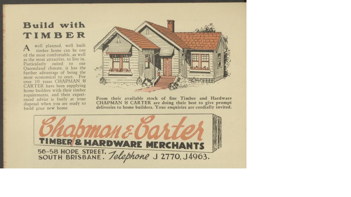 Image of 1947 advertisement for building with timber