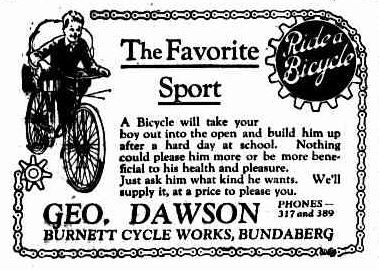 Burnett Cycle Works, Bundaberg, March 1925. 