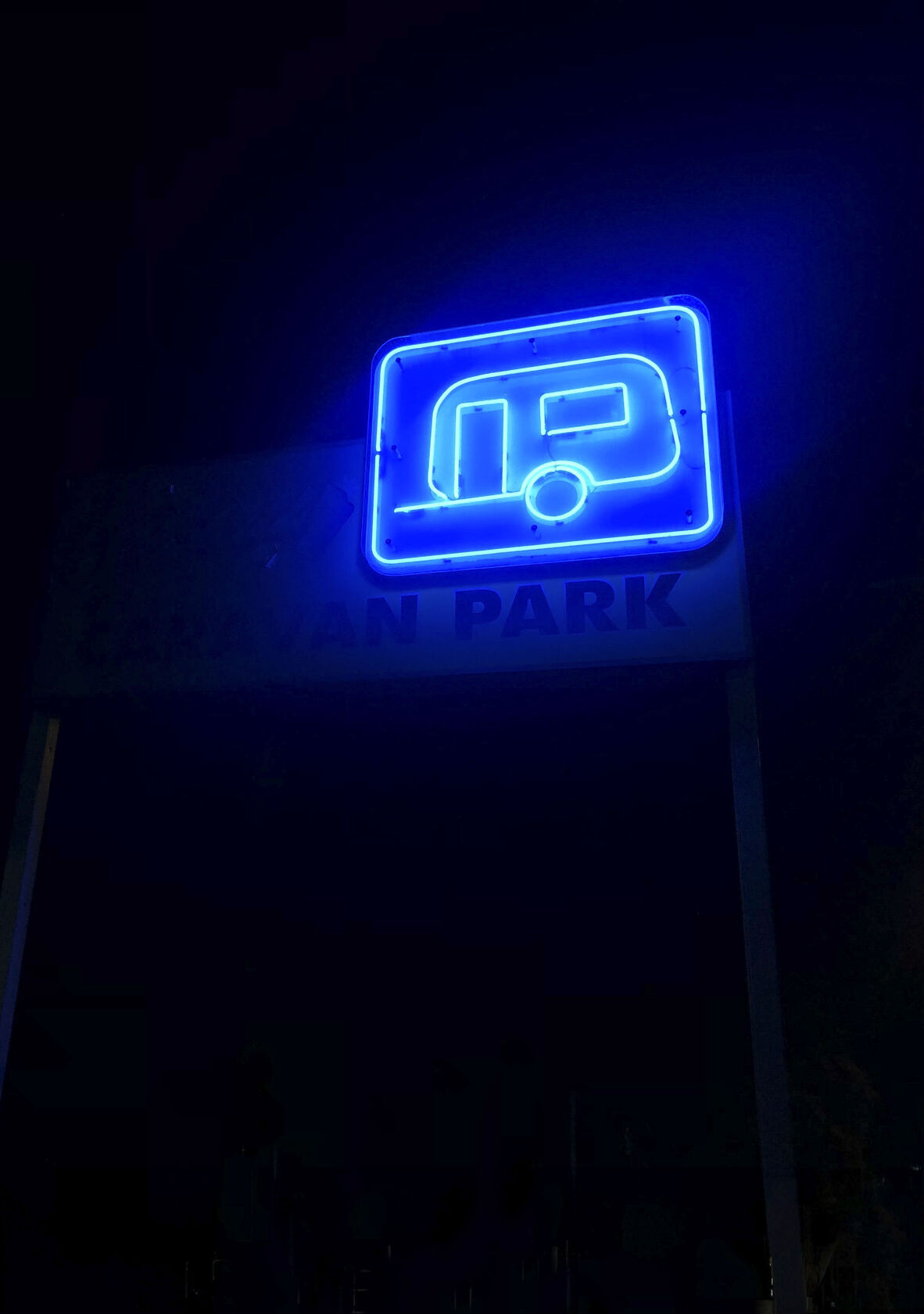 Galaxy Caravan Park Neon Sign 2024, Tanah Merah. Photo courtesy of Robert Allen. 