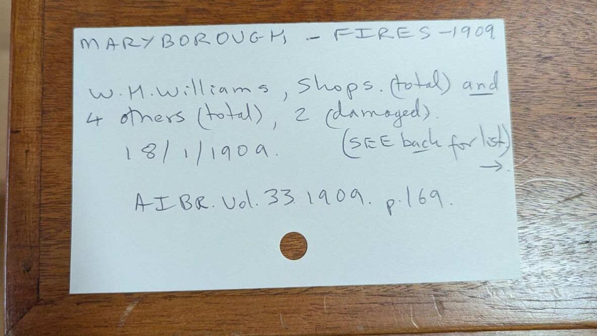 Index card with writing