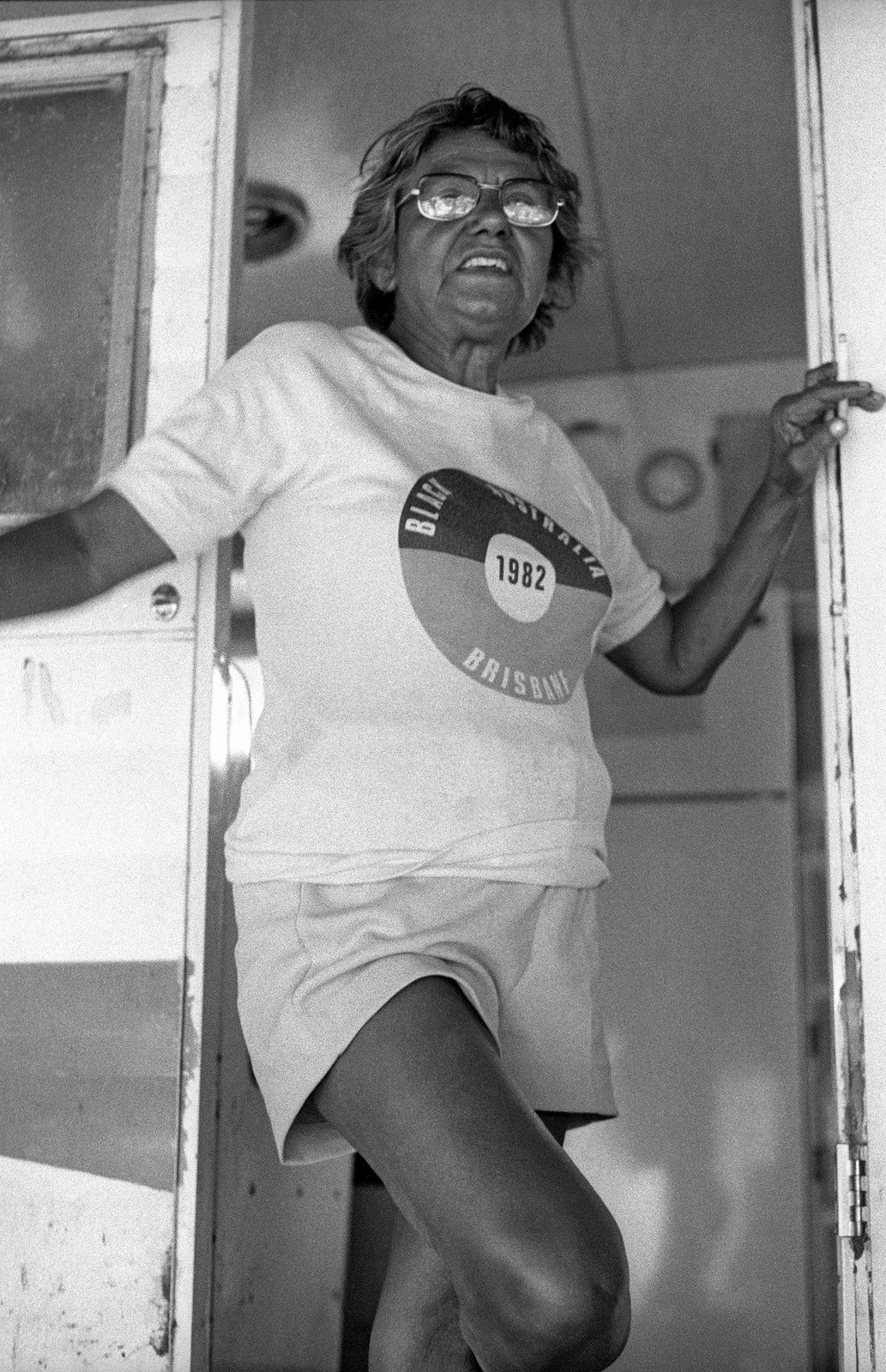 Oodgeroo Noonuccal at her caravan home Moongalba on North Stradbroke Island, Queensland, 1982.