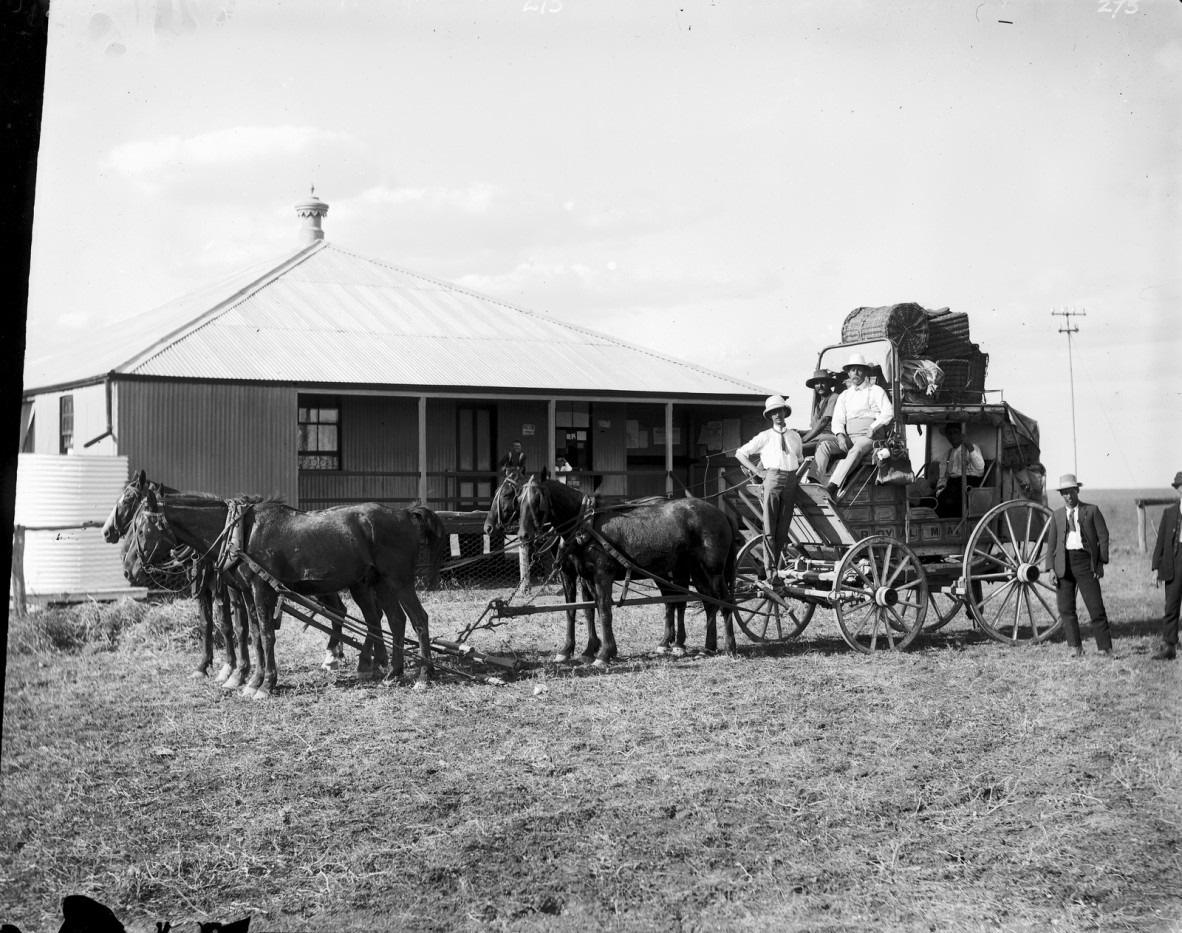 Royal Mail Coach in Queensland ca 1900.  