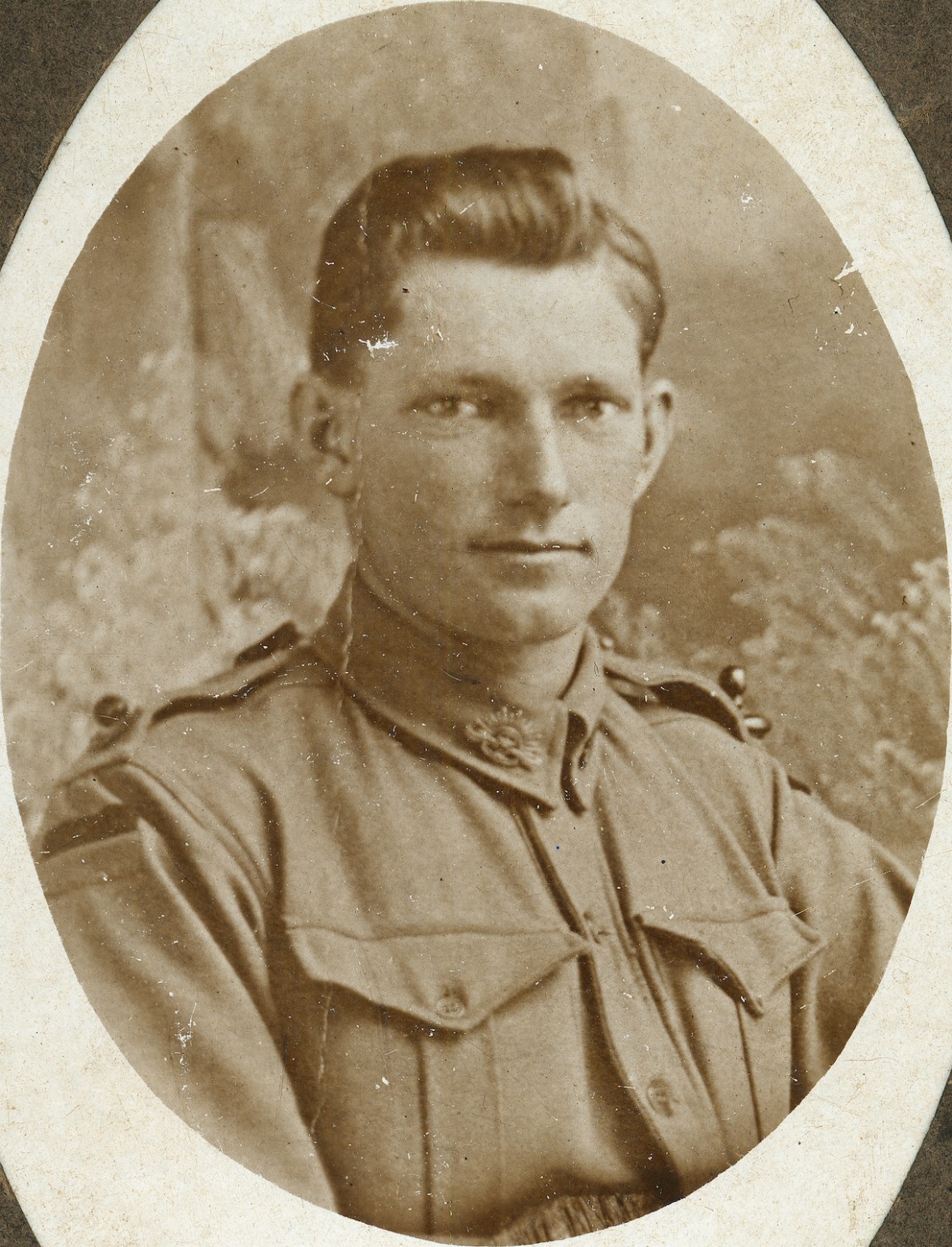 Studio portrait of Joseph Cecil Thompson of the 9th Infantry Battalion, 1916-1918