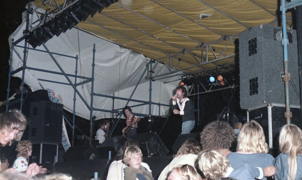 Cold Chisel playing live at the Noosa AFL ground on 9 January 1982