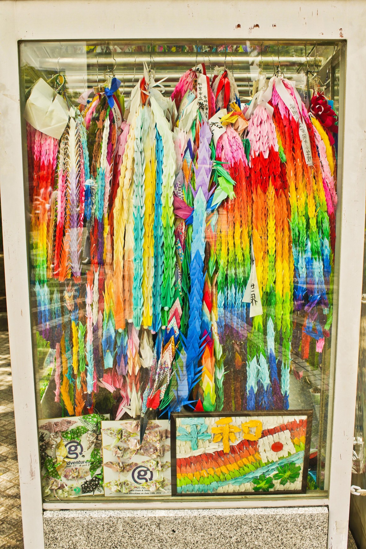 Paper cranes on display in Hiroshima