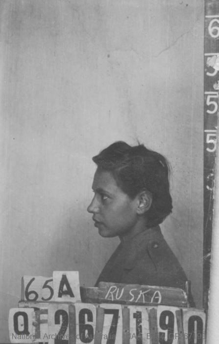 Kathleen Jean Mary Walker, black and white ID, courtesy National Archives of Australia.