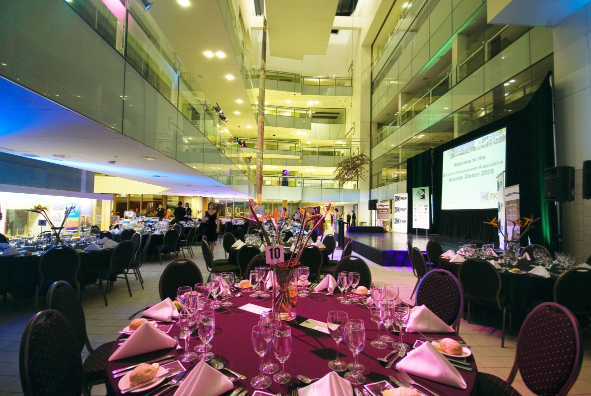 The Knowledge Walk set for an evening banquet