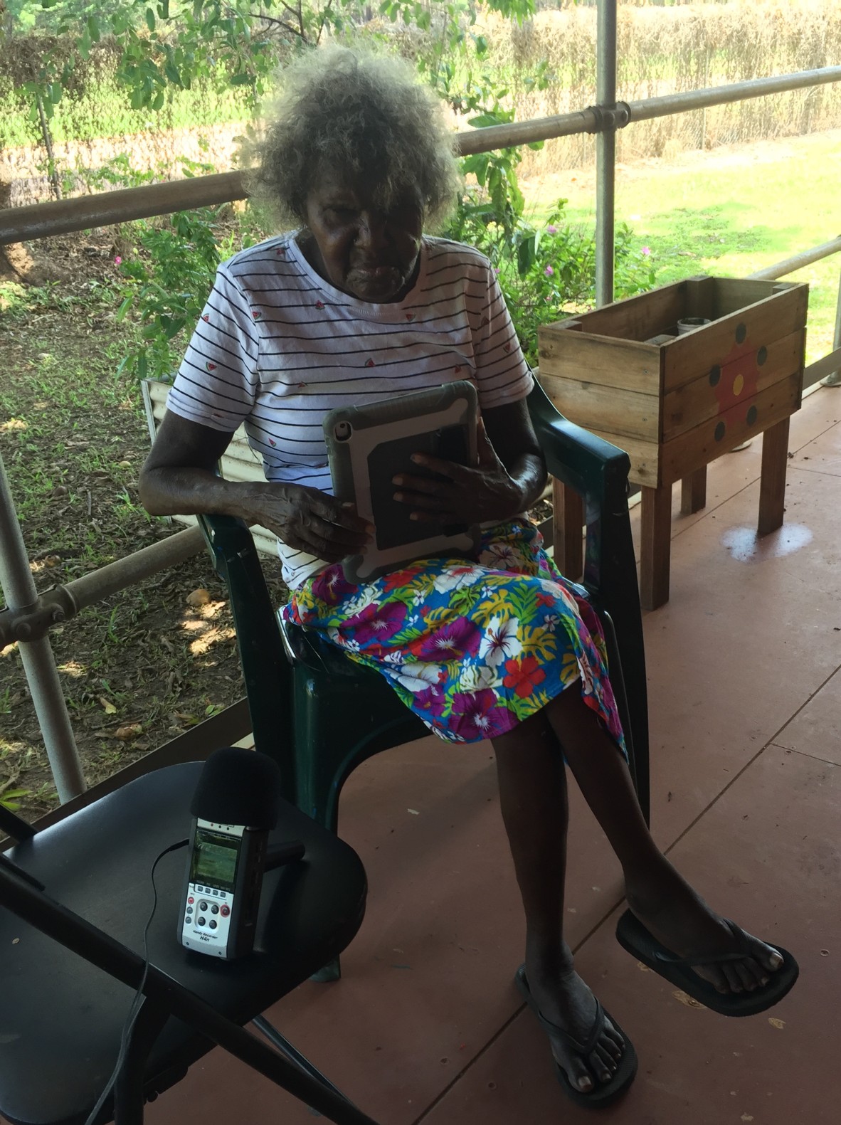Nita Yunkaporta accessing the ASC Keeping Culture Archive as part of the Tech Savvy Seniors and Deadly Digital Communities projects