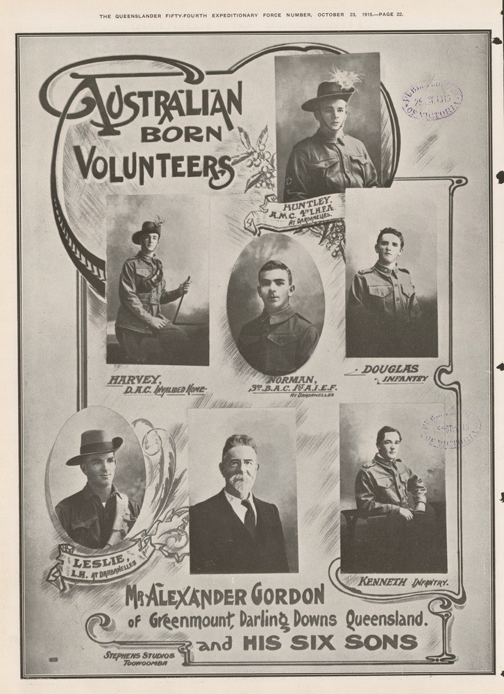 Australian born volunteers page, Gordon and his sons